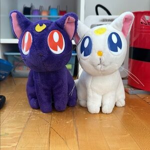 Vintage 90’s Sailor Moon Artemis and Luna plush cats